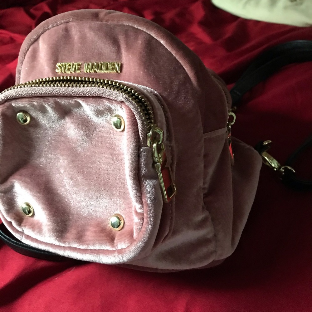 Pink Velvet Steve Madden Mini Backpack